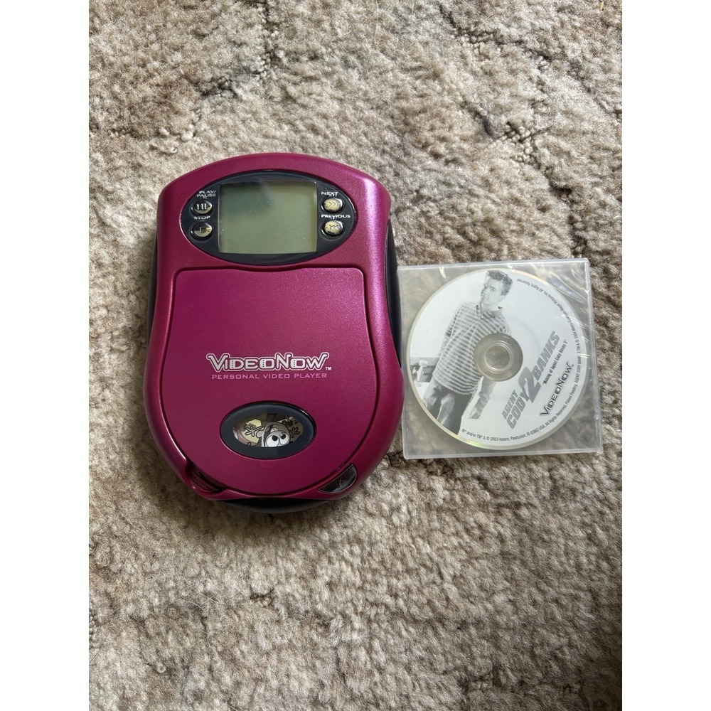Vintage VideoNow Personal Video Player Pink/red with Case & 2 Discs Nickelodeon